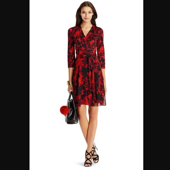 Diane Von Furstenberg Dresses Diane Von Furstenberg Irina Black Red diane-von-furstenberg-dresses-diane-von-furstenberg-irina-black-red